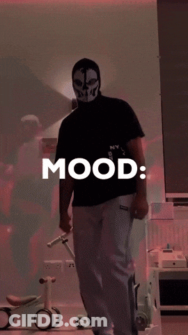 Man In Mask And Black Shirt Saying Mood GIF