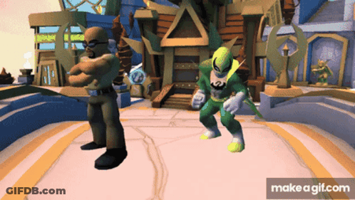 Man In Mask And Green Superhero GIF