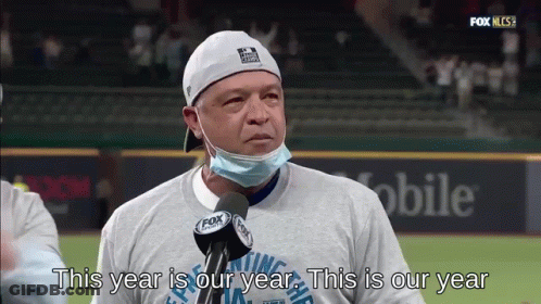 Man In Mask And Hat Saying This Year Is Our Year GIF