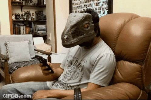 Man In Mask And Jack Daniels Shirt GIF