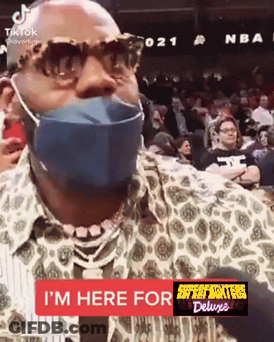 Man In Mask And Sunglasses Says I'm Here For Street Fighters Deluxe GIF