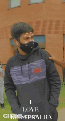 Man In Mask And Sweatshirt Saying I Love Crisis Kalra GIF