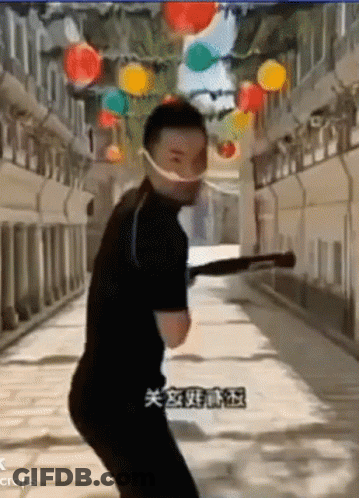 Man In Mask Holding Baseball Bat In Hallway GIF