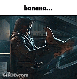 Man In Mask Holding Chicken Saying Banana GIF