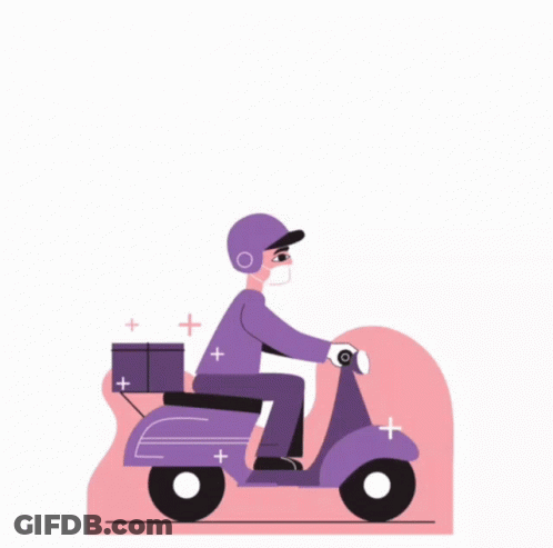 Man In Mask Riding Purple Scooter Armarinho Campo Grande GIF