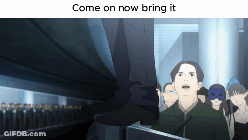 Man In Mask Saying Come On Now Bring It GIF