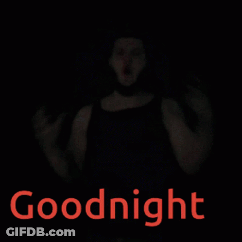 Man In Mask Saying Goodnight In Red GIF