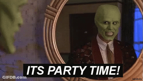 Man In Mask Saying Party Time GIF