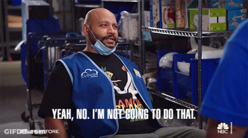 Man In Mask Saying Yeah No I'm Not Going To Do That GIF