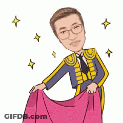 Man In Matador Costume Holding Pink Cloth GIF