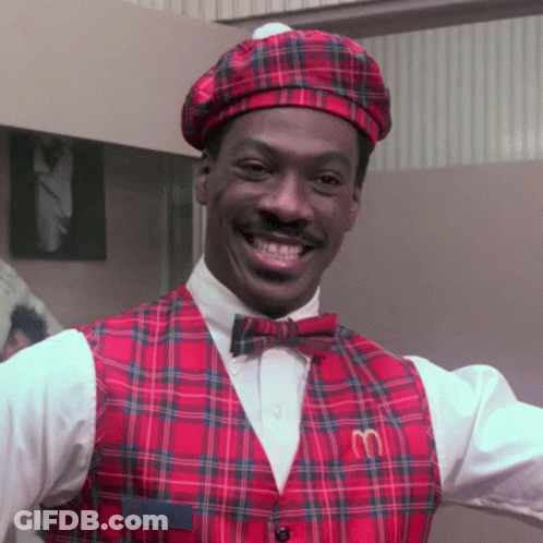 Man In McDonald's Vest And Hat Smiling GIF
