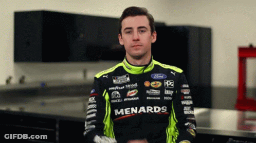 Man In Menards Racing Uniform GIF
