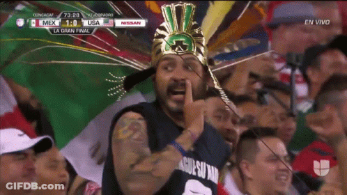 Man In Mexican Headdress And Nissan Shirt GIF