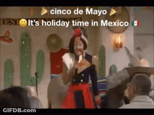 Man In Mexican Outfit Saying Cinco De Mayo GIF
