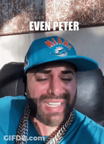 Man In Miami Hat And Chain Says Even Peter GIF