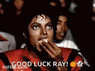Man In Michael Jackson Costume Eating Popcorn GIF