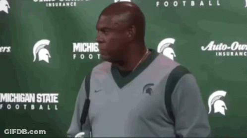 Man In Michigan State Football Jersey GIF