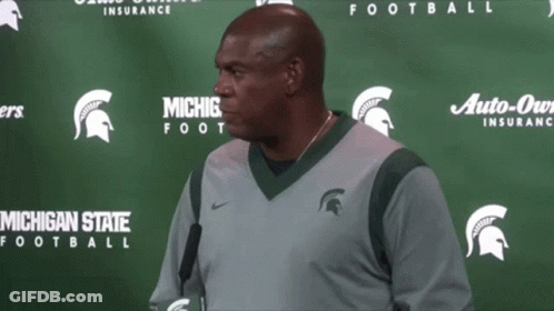 Man In Michigan State Football Shirt GIF