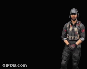 Man In Military Uniform Dancing In Front Of Do It Just Do It Sign GIF
