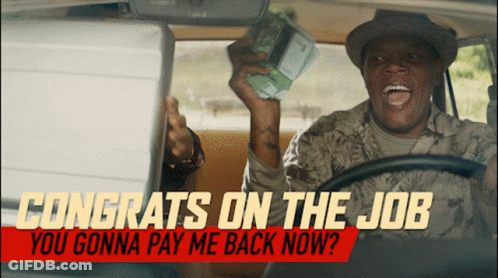 Man In Military Uniform Driving Car Holding Money GIF