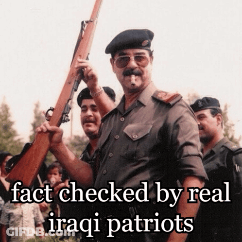 Man In Military Uniform Holding Gun Fact Checked By Real Iraqi Patriots GIF