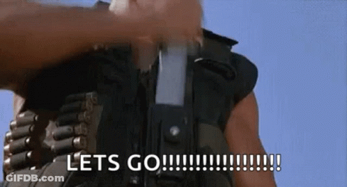 Man In Military Uniform Holding Gun Saying Let's Go GIF