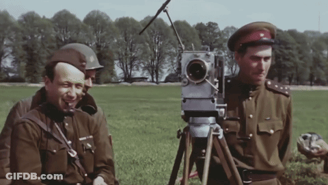 Man In Military Uniform In Front Of Camera GIF