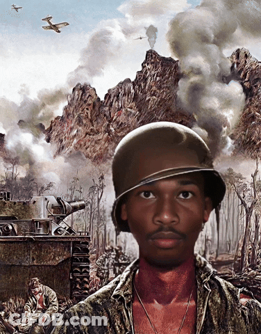 Man In Military Uniform In Mountain GIF
