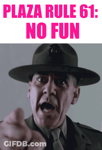 Man In Military Uniform Pointing At Plaza Rule 61 GIF
