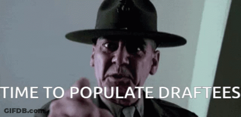 Man In Military Uniform Pointing Time To Populate Draftees GIF
