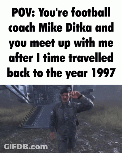 Man In Military Uniform POV You're Football Coach Mike Ditka GIF