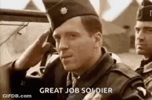 Man In Military Uniform Saluting Man In Car GIF