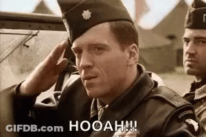 Man In Military Uniform Saluting Man In Car GIF