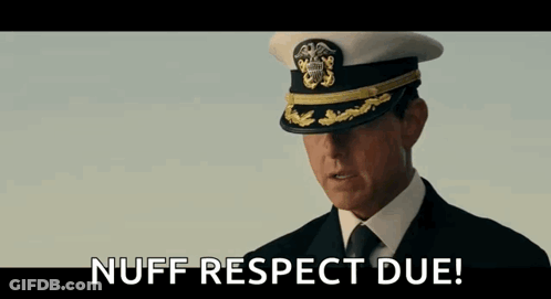 Man In Military Uniform Saluting Saying Nuff Respect Due GIF