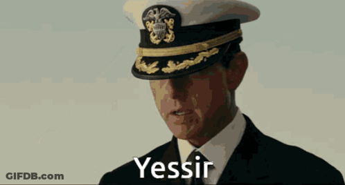 Man In Military Uniform Saluting Saying Yessir GIF