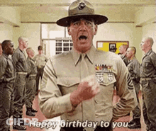 Man In Military Uniform Saying Happy Birthday GIF