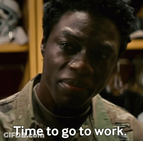 Man In Military Uniform Saying Time To Go To Work GIF