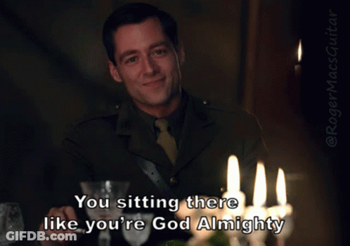 Man In Military Uniform Saying You Re Sitting Like God GIF