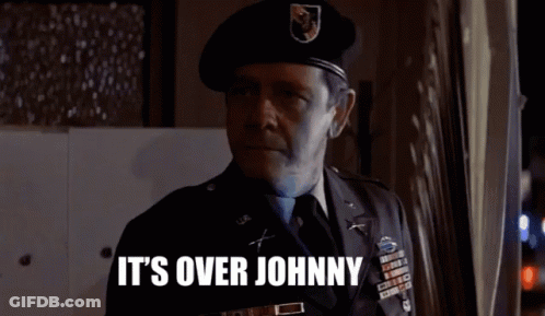 Man In Military Uniform Says Its Over Johnny GIF