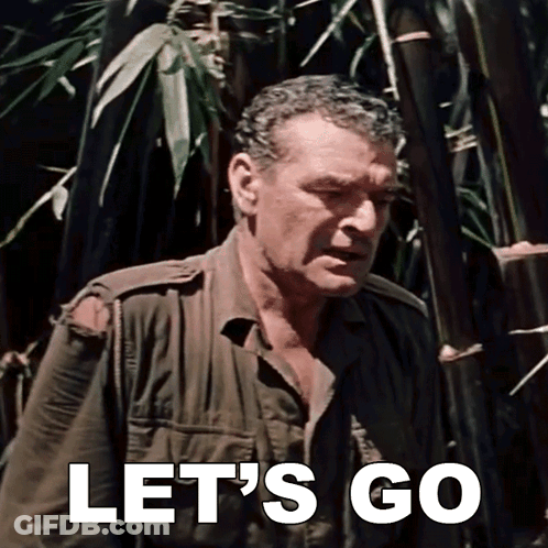 Man In Military Uniform Says Let's Go Bamboo Forest GIF