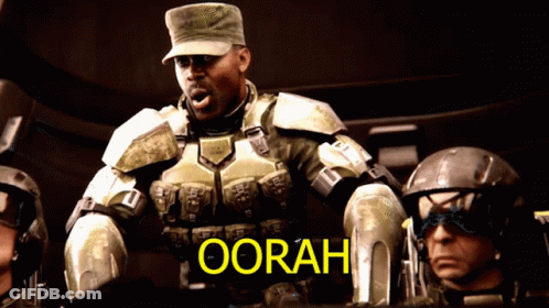 Man In Military Uniform Says Oorah GIF