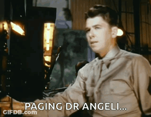 Man In Military Uniform Says Paging Dr Angeli GIF