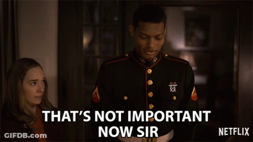 Man In Military Uniform Says That's Not Important Now Sir GIF