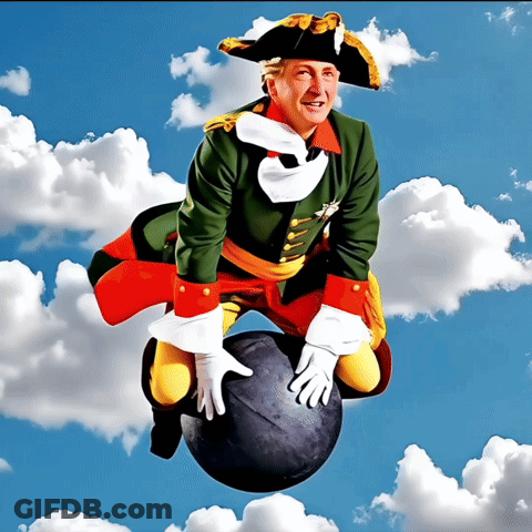 Man In Military Uniform Sitting On Ball GIF