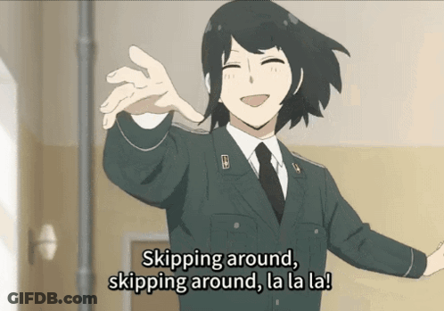 Man In Military Uniform Skipping Around GIF