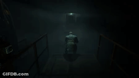 Man In Military Uniform Standing In Darkness GIF