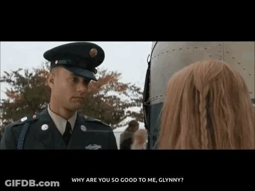 Man In Military Uniform Talking To Woman GIF