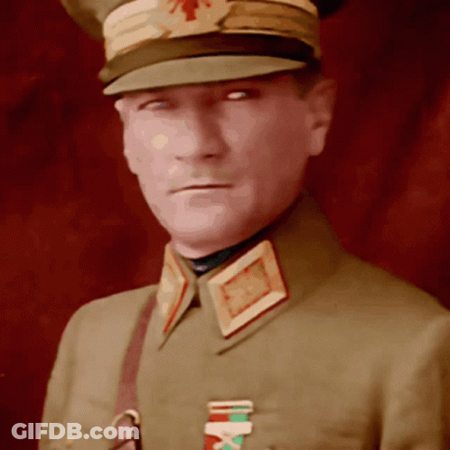 Man In Military Uniform With Badge Saying IX GIF