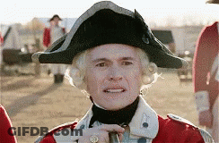 Man In Military Uniform With Black Hat And Wig GIF