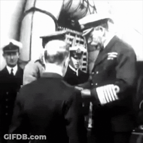 Man In Military Uniform With Letter P GIF
